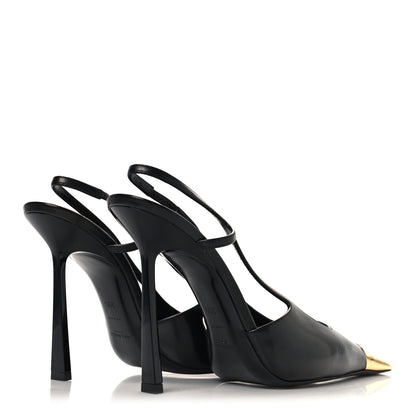 Saint Laurent Smooth Calfskin Jeanne 110 Slingback Pumps 39.5 Black 5 of 9