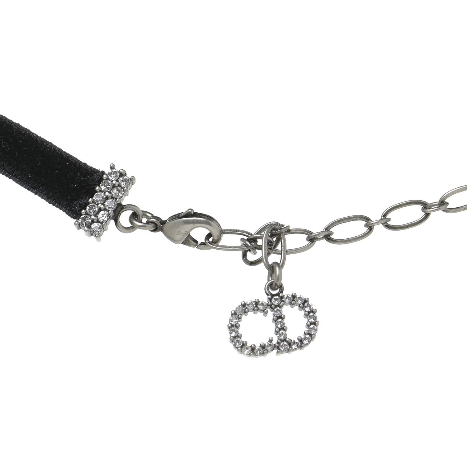 Christian Dior Velvet Crystal J’Adior Choker Necklace Black 10 of 12