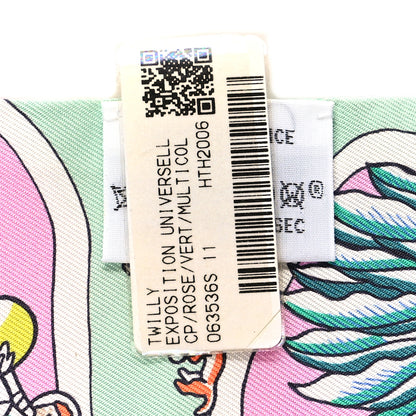 Hermes Silk Exposition Universelle Twilly Rose Vert Multicolor Rose Vert Multicolor 3 of 4