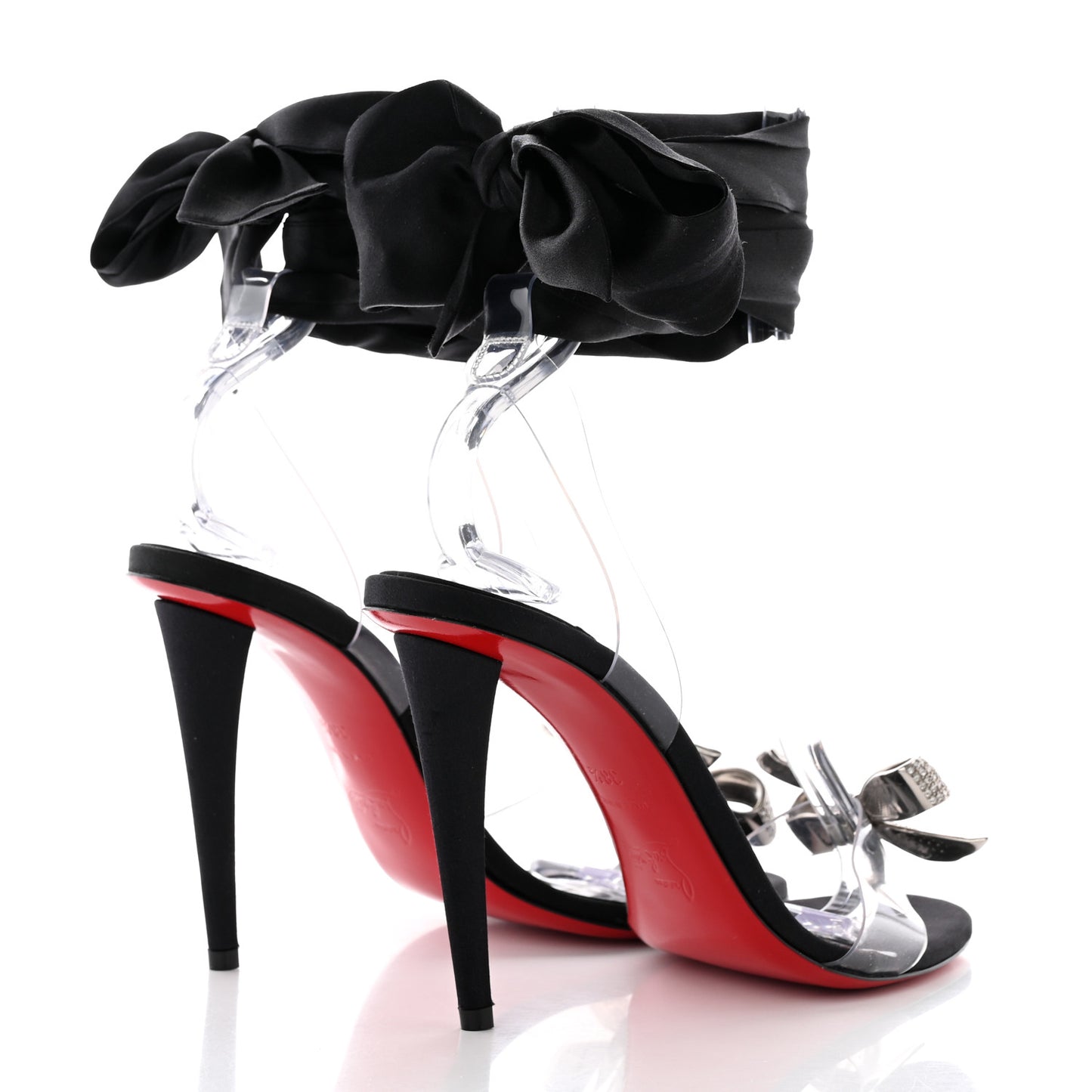Satin Crystal PVC Astrinodo 100 Sandals 38.5 Black