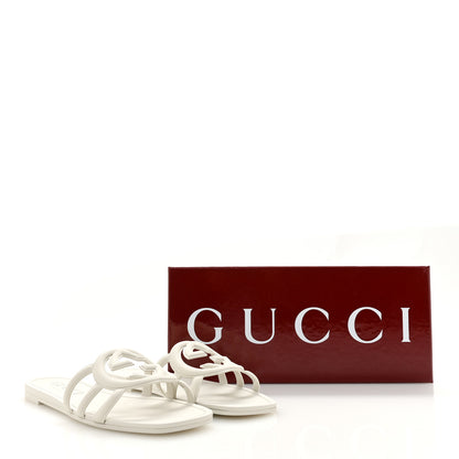 Gucci Rubber Interlocking G Womens Slide Sandals 39 Mystic White 10 of 10