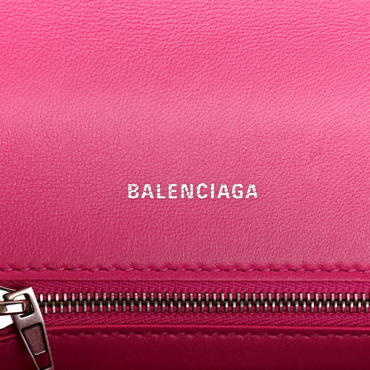 Balenciaga Shiny Calfskin Python Effect Small Hourglass Top Handle Bag Fuchsia Black 6 of 12