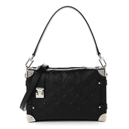 Louis Vuitton Calfskin Debossed Monogram Side Trunk Black 1 of 9