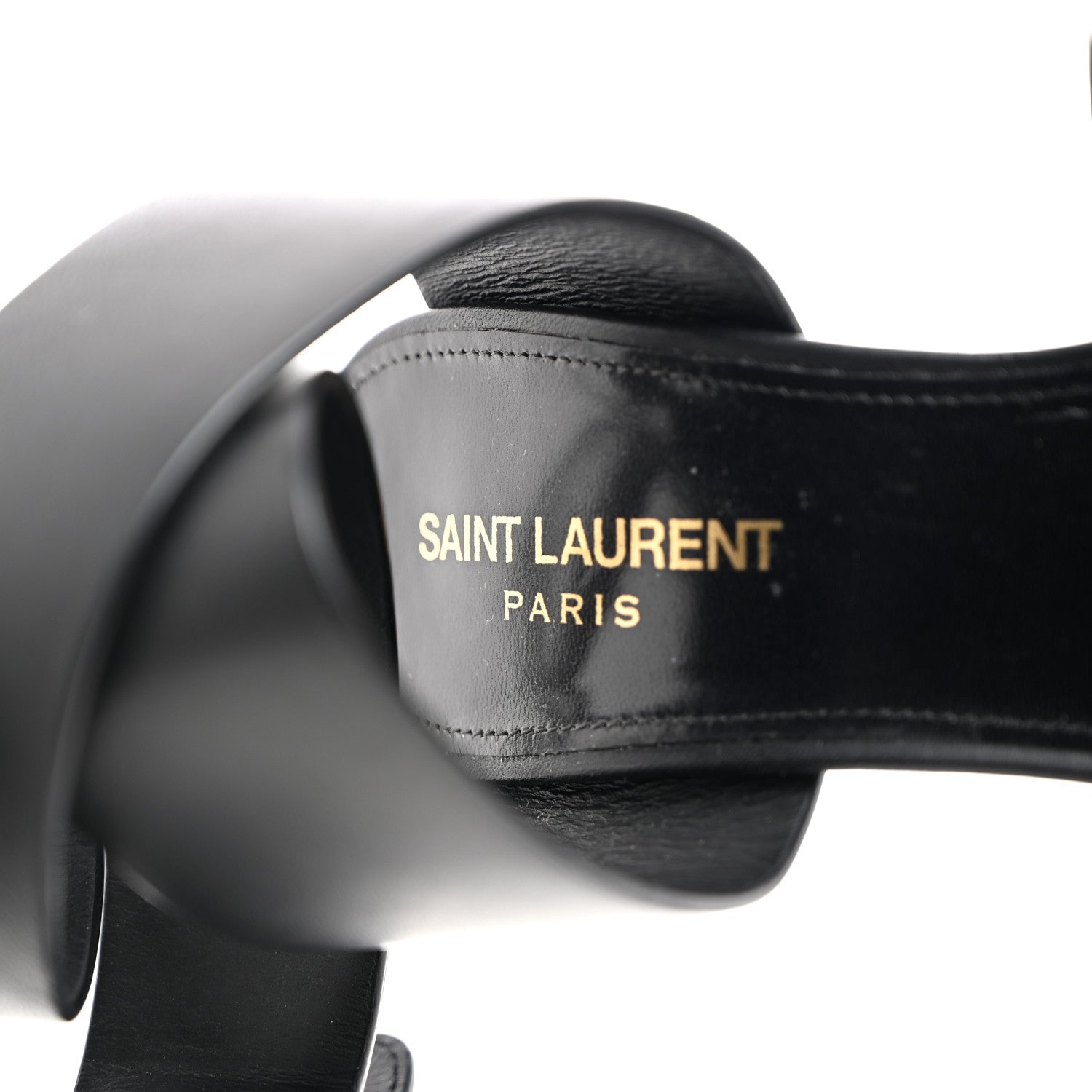 Saint Laurent Calfskin Oak 100 Mule Sandals 37 Black 6 of 9