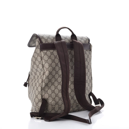 Gucci GG Supreme Monogram Medium Single Buckle Rucksack Backpack Beige Ebony Brown 3 of 9