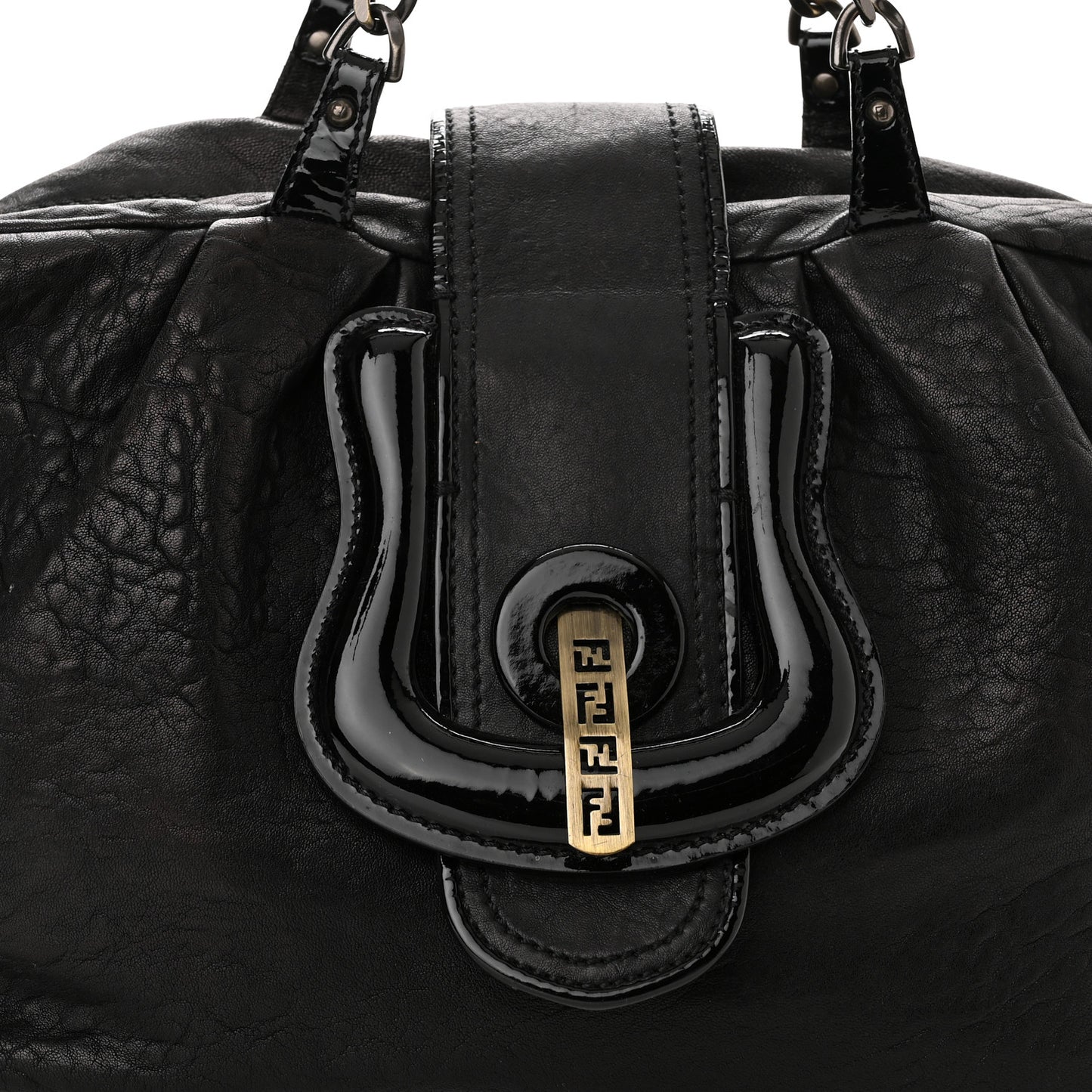 Nappa Patent B Buckle Tote Black