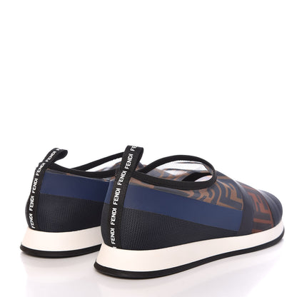 Fendi Technical Mesh Tulle Slip On Sneaker 40 Blue Tobacco 4 of 9