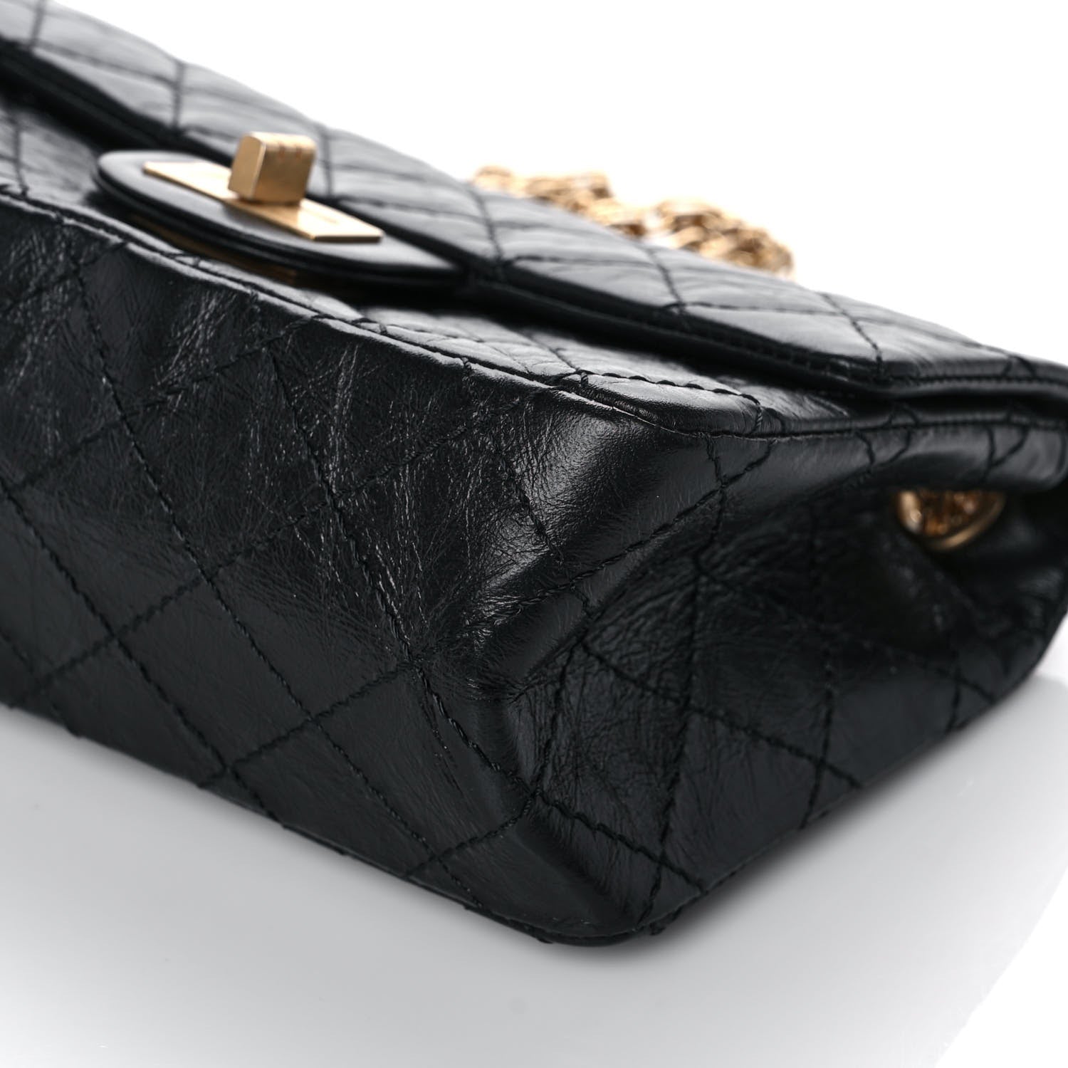 Chanel Aged Calfskin Quilted 2.55 Reissue Mini Flap Black 9 of 11