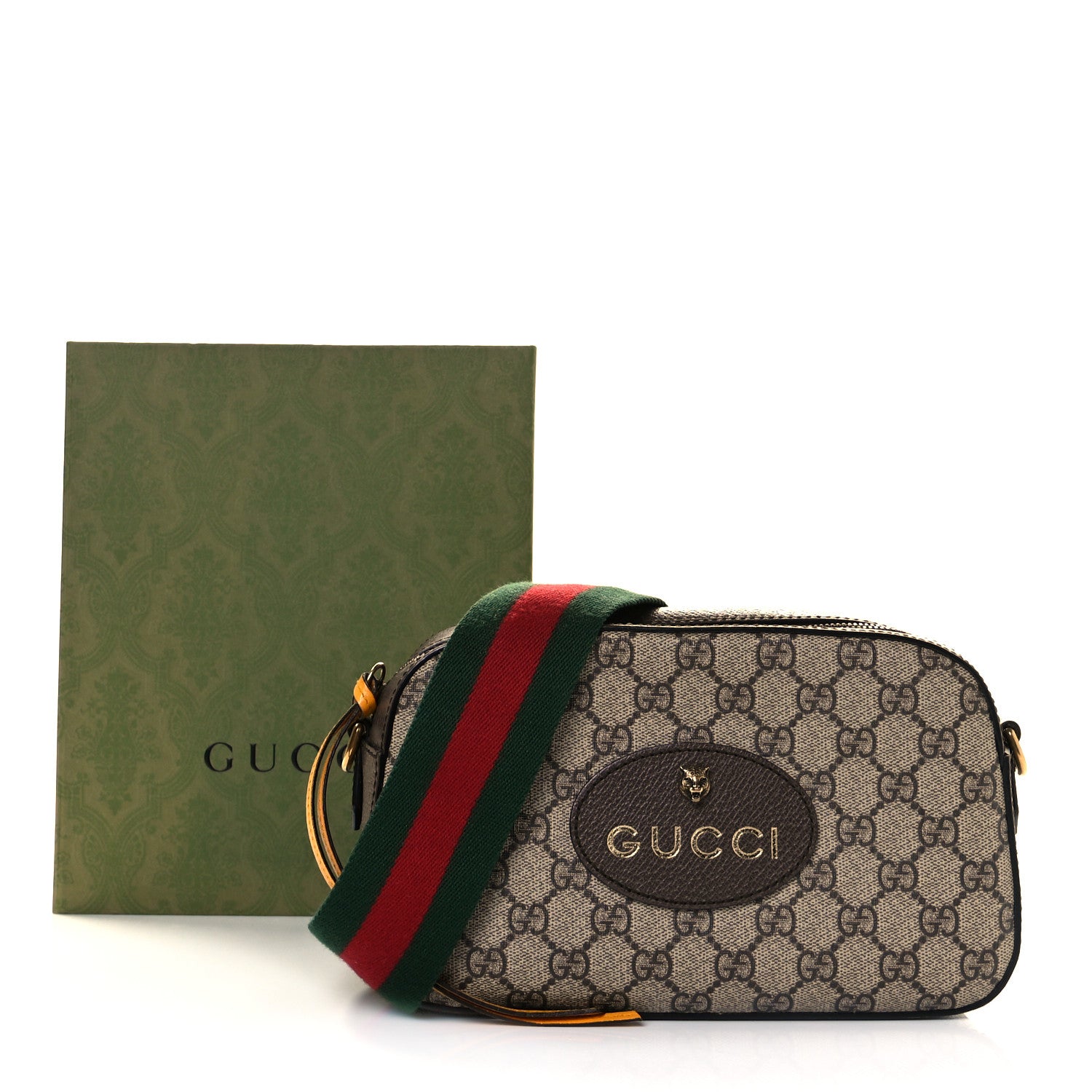 Gucci GG Supreme Monogram Web Neo Vintage Shoulder Bag Beige New Acero Crop 11 of 11