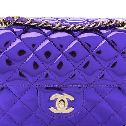 Chanel Mirror Calfskin Metallic Calfskin Quilted Hollywood Boulevard Mini Flap With Star Coin Purse Purple 9 of 12