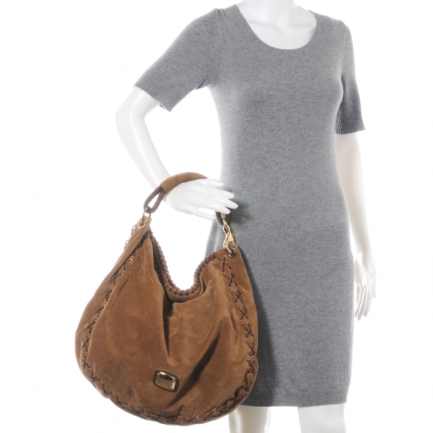 Jimmy Choo Suede and Snakeskin Sky L Hobo Hazel 2 of 6