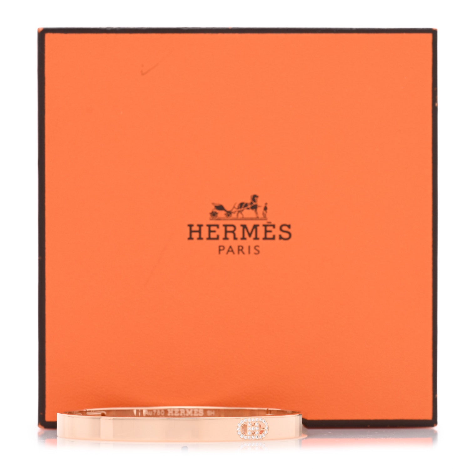 Hermes 18K Rose Gold Diamond PM H D'Ancre Bracelet SH 4 of 4