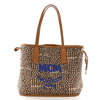 MCM Visetos Medium Liz Reversible Shopper Tote Cognac 3 of 16