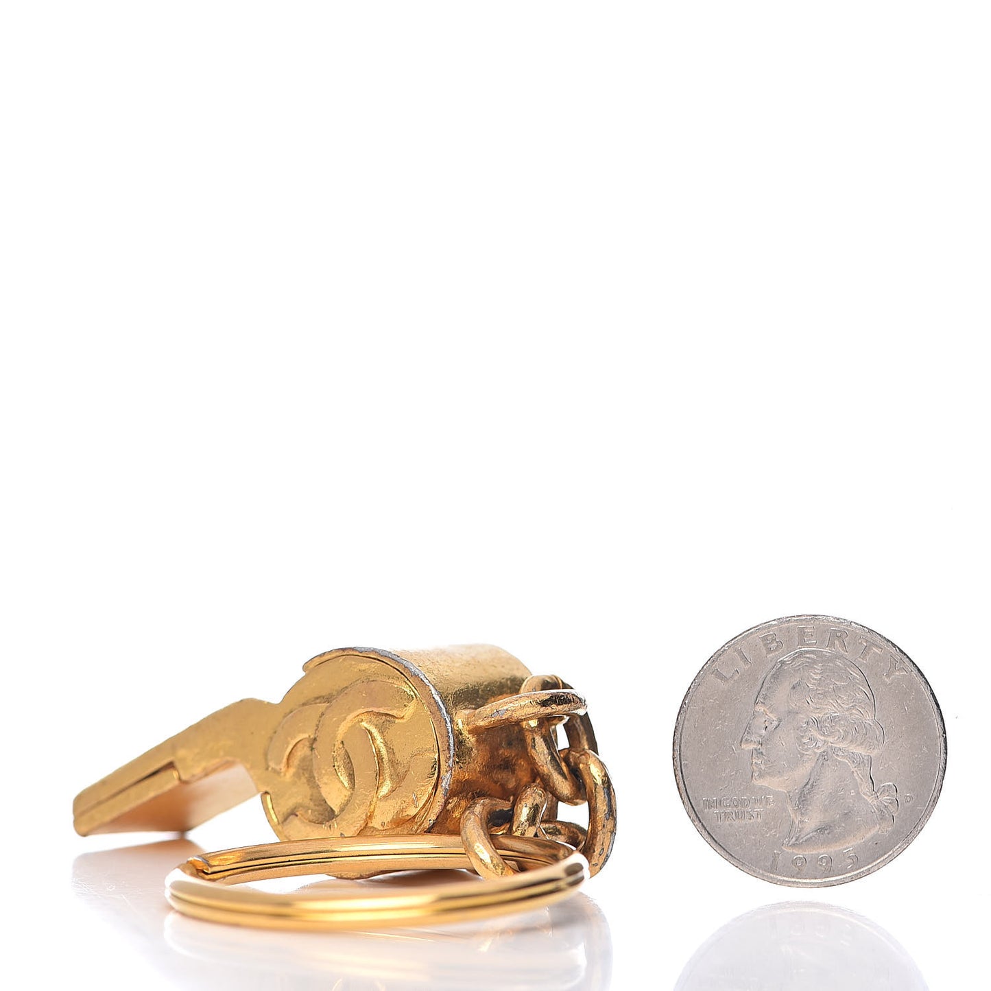 CC Whistle Key Chain Gold