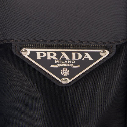 Prada Tessuto Nylon Saffiano Logo Messenger Bag Black 8 of 9
