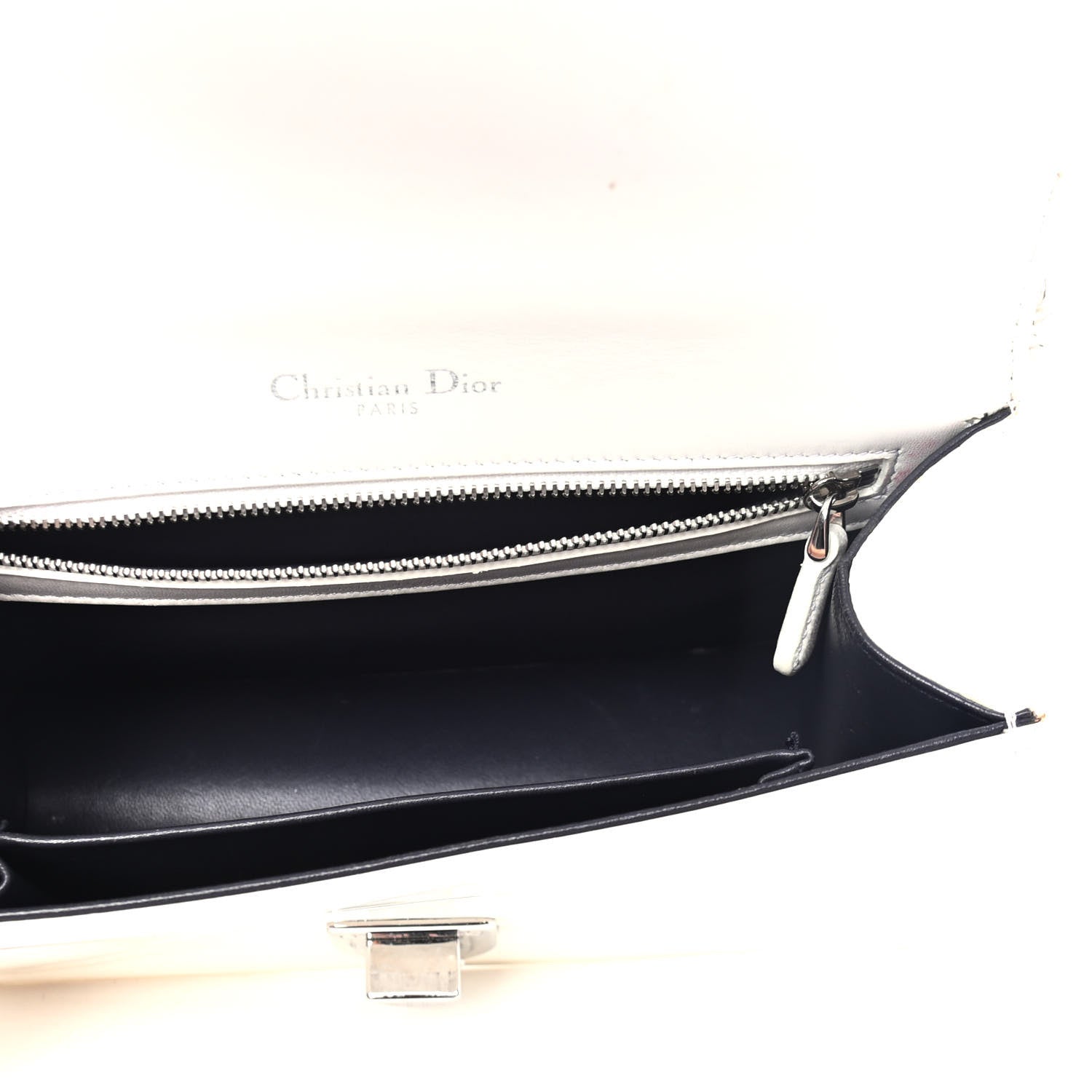 Christian Dior Patent Micro-Cannage Small Diorama Flap Bag White 4 of 5