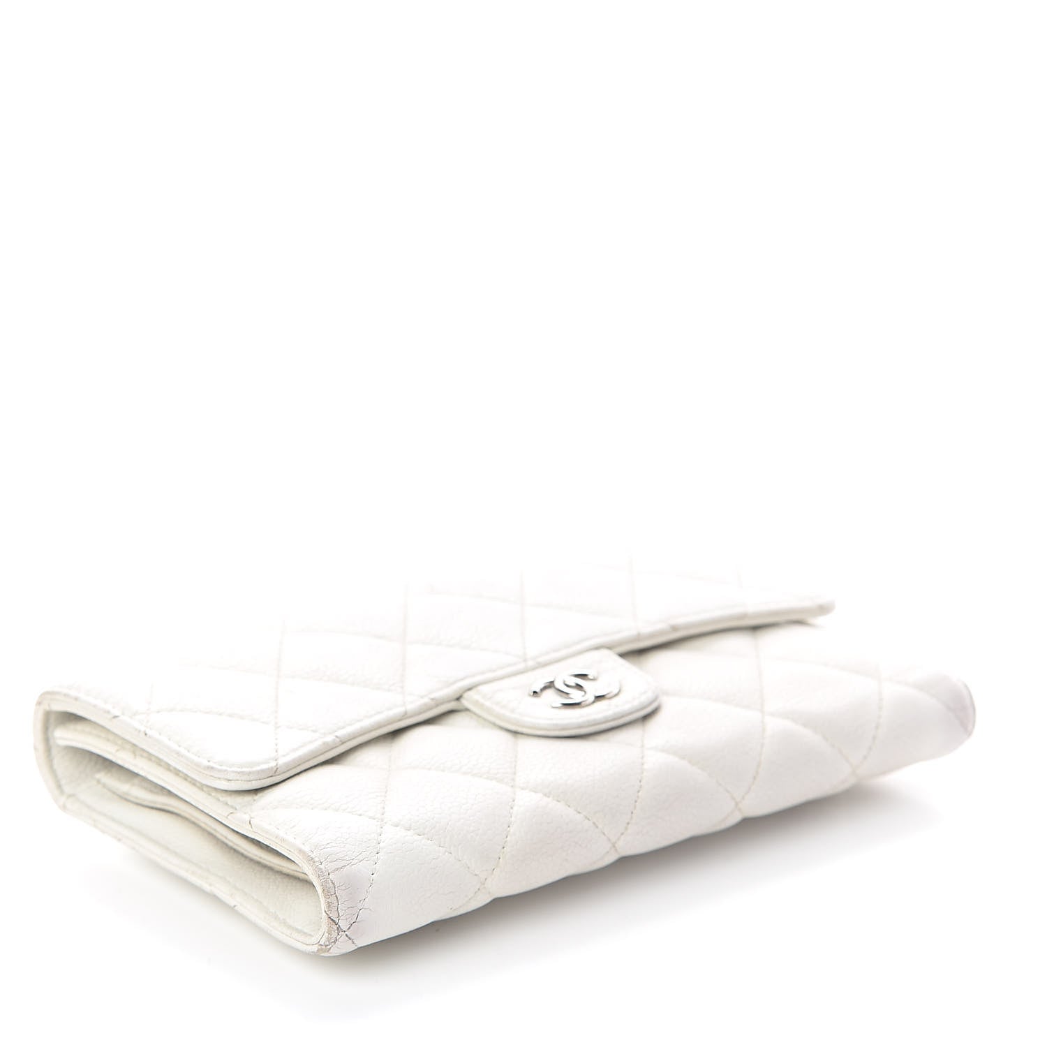 Chanel Caviar Quilted Large Flap Wallet White 4 of 13