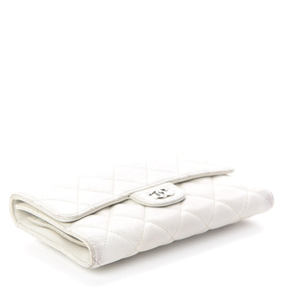 Chanel Caviar Quilted Large Flap Wallet White 4 of 13