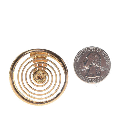 Chanel Round CC Clip On Earrings Gold 2 of 6