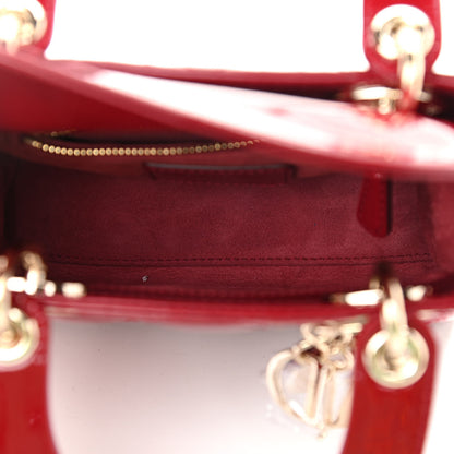 Christian Dior Patent Cannage Mini Lady Dior Red 8 of 11