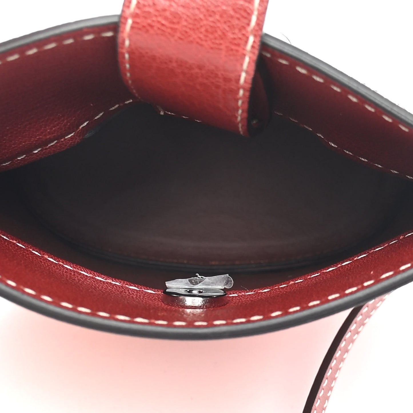 Shiny Calfskin Goatskin Mini Aby Bi-Color Bucket Fallow Pink