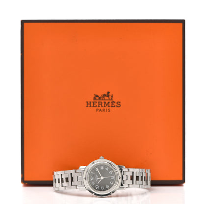 Hermes Stainless Steel 24mm Clipper Quartz Watch Black 8 of 9