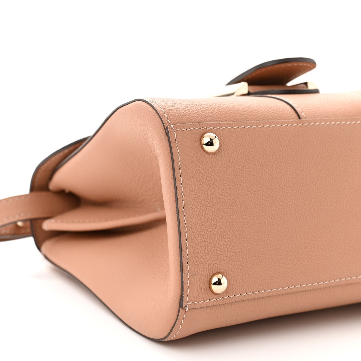 Grained Calfskin Mini Brillant Satchel Nude