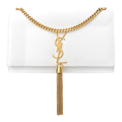 Saint Laurent Smooth Calfskin Medium Classic Monogram Kate Tassel Satchel White 1 of 10