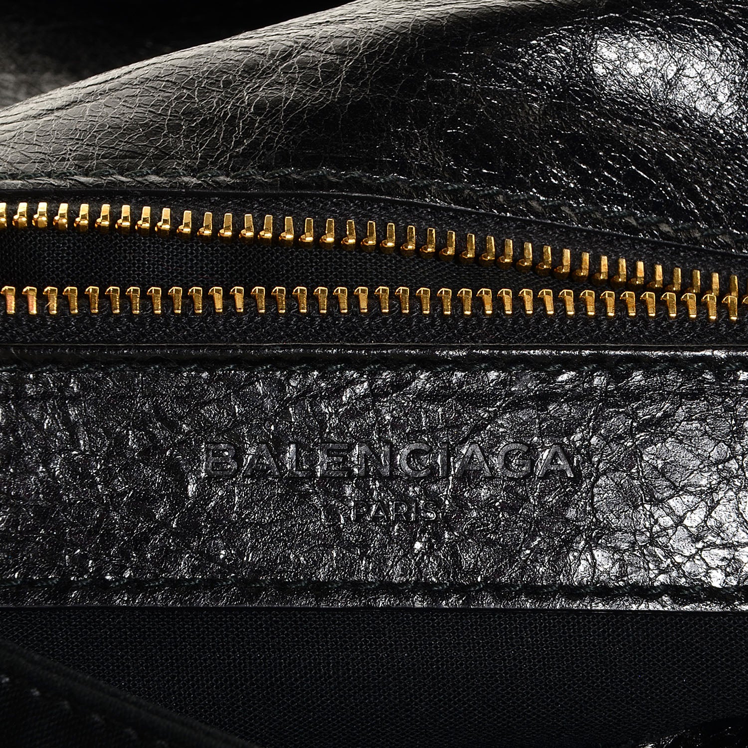 Balenciaga Agneau Giant 12 Gold Hardware Envelope Strap Clutch Black 7 of 10