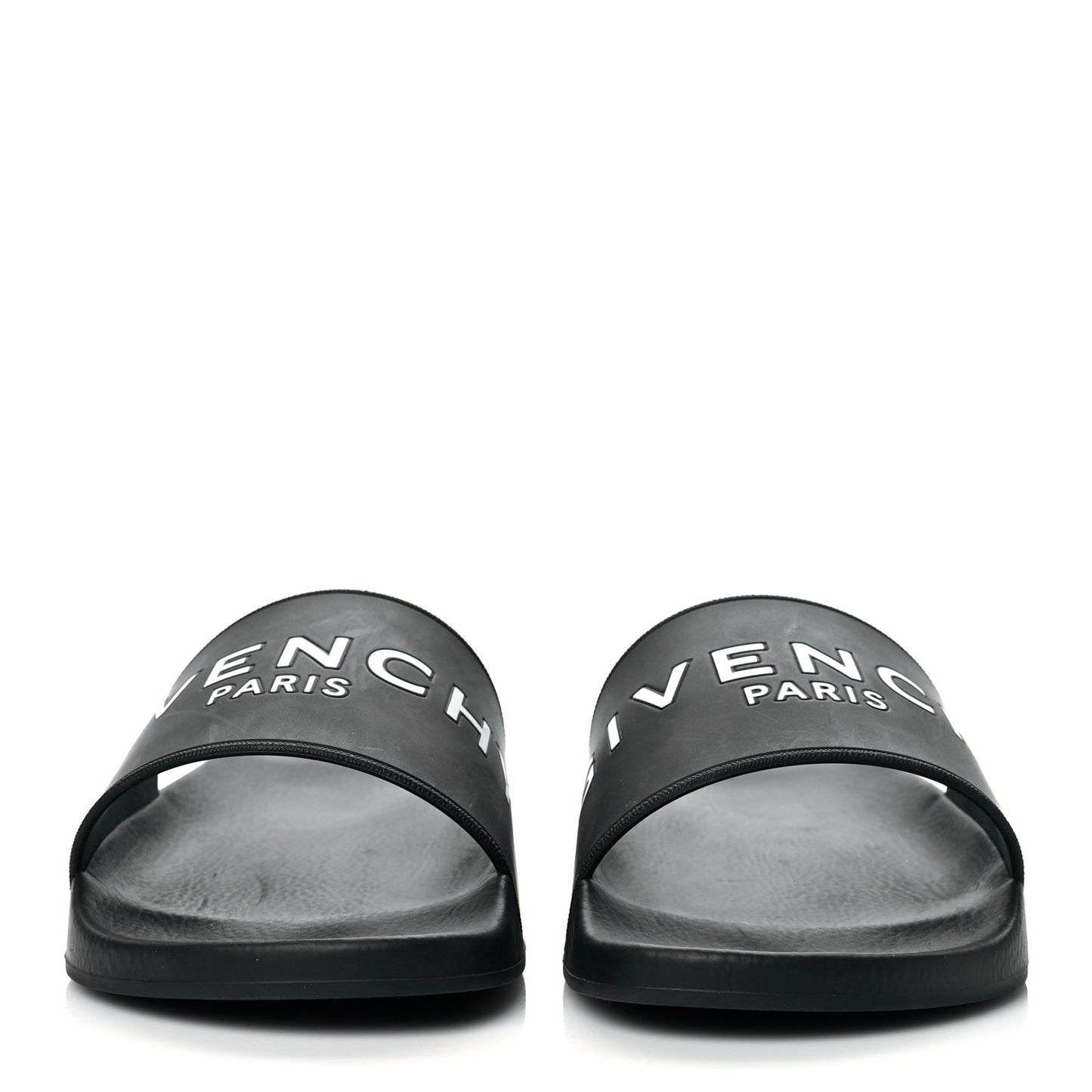Rubber Logo Pool Slide Sandals 39 Black