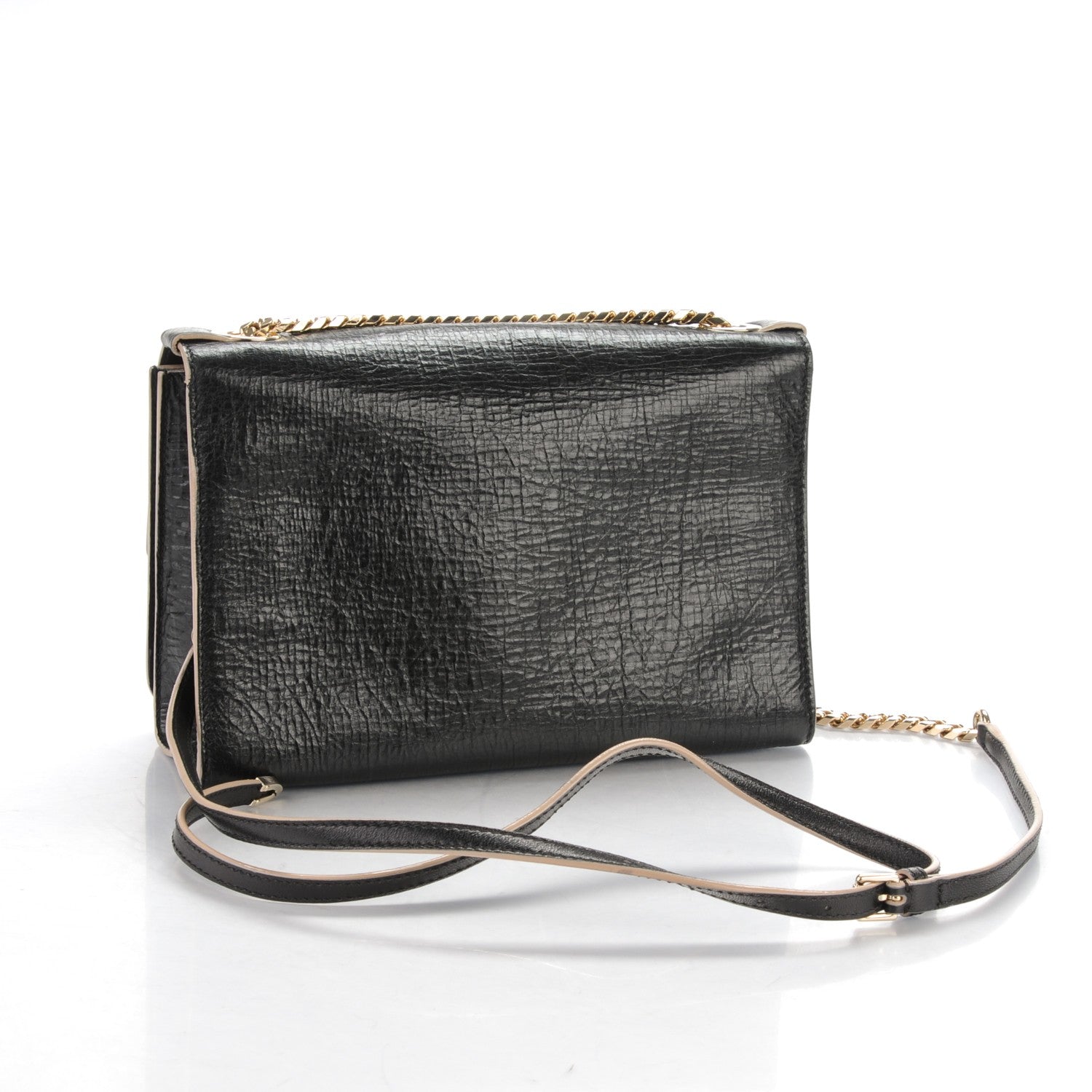 Jimmy Choo Washed Crinkled Calfskin Rebel Shoulder Bag Black 3 of 7