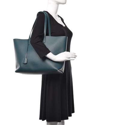 Saint Laurent Calfskin Large Shopping Tote Dark Turquoise 2 of 11