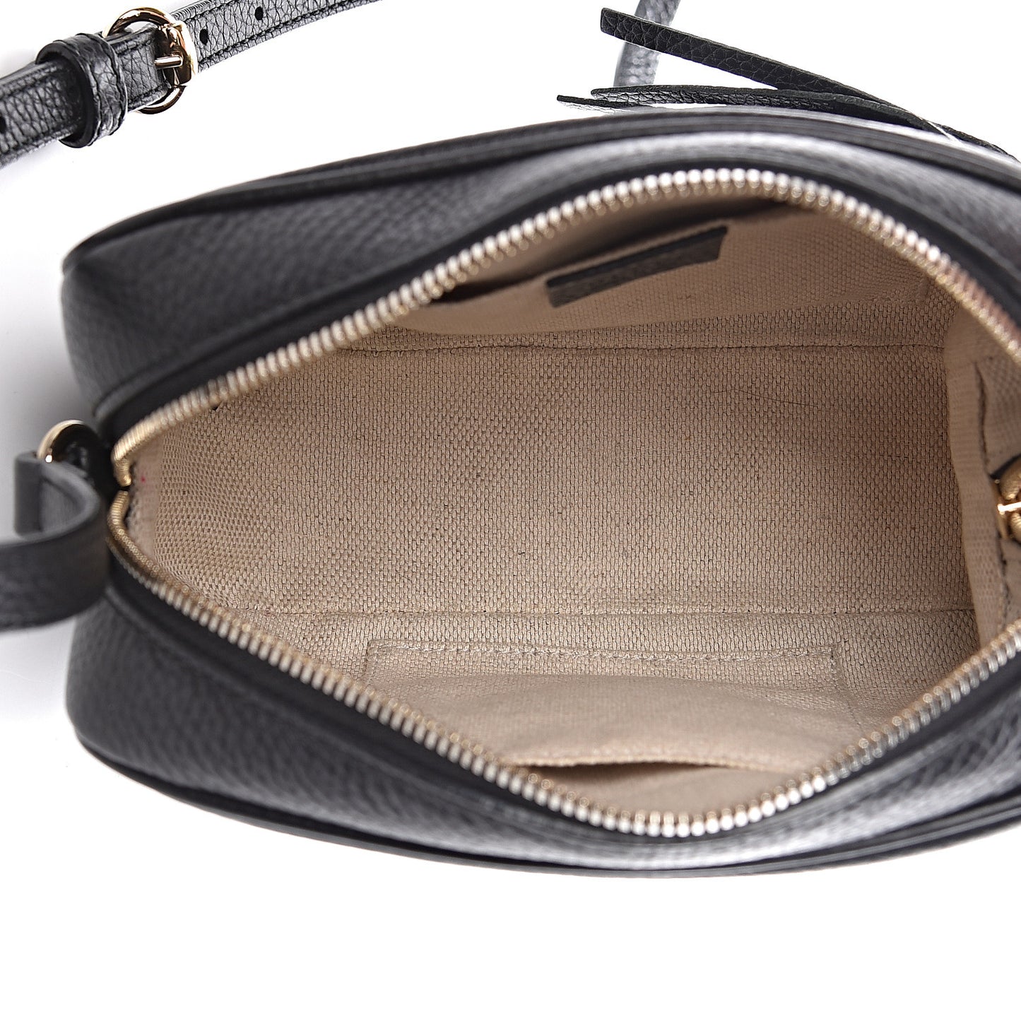 Pebbled Calfskin Small Soho Disco Bag Black