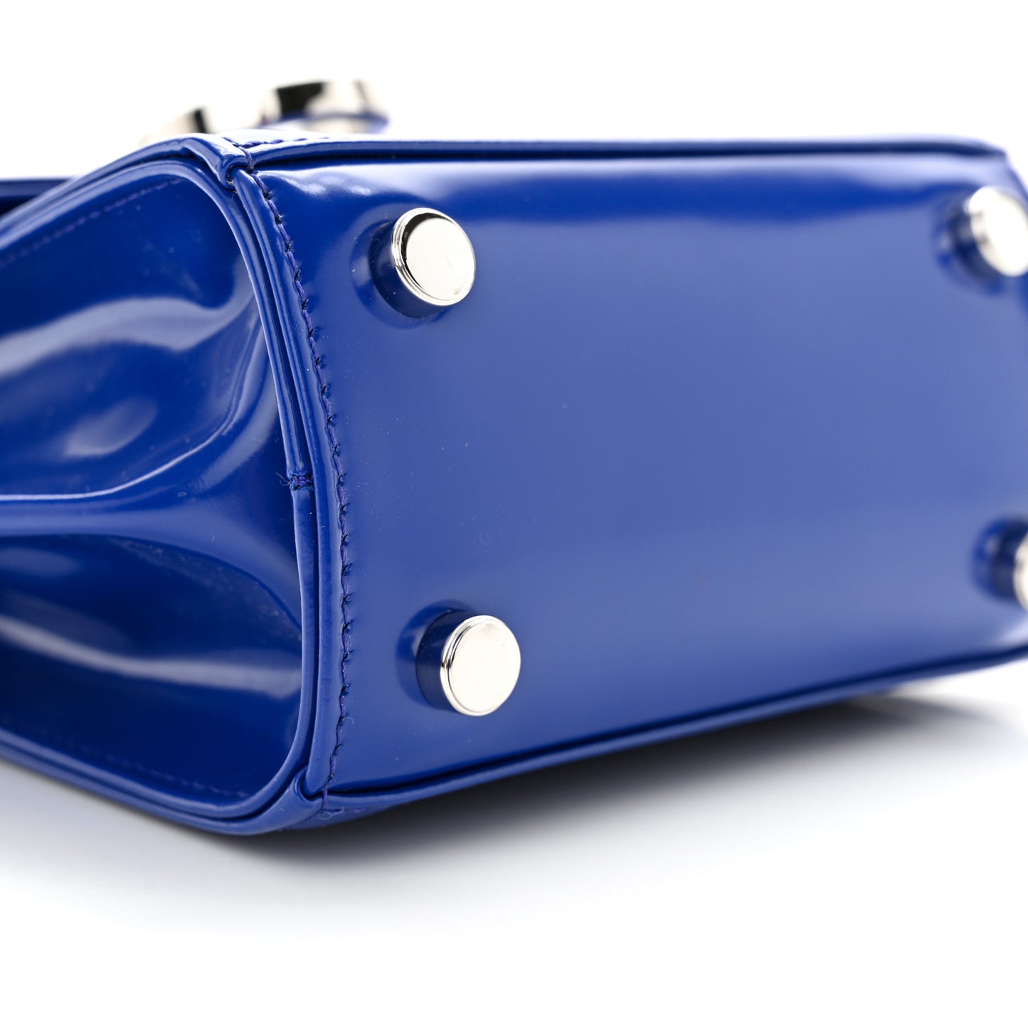 Brushed Calfskin Micro Iconic Top Handle Bag Lapis Lazuli