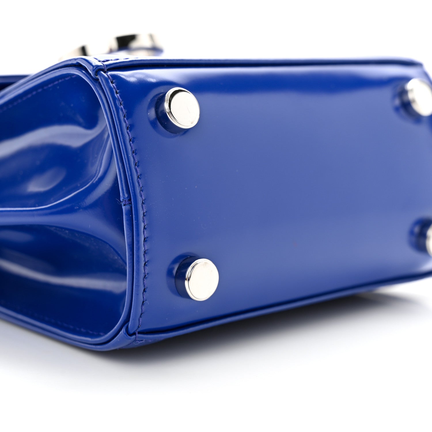 Salvatore Ferragamo Brushed Calfskin Micro Iconic Top Handle Bag Lapis Lazuli 8 of 9