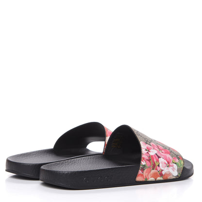 Gucci GG Supreme Monogram Blooms Slide Sandals 37 Beige Multicolor 4 of 7