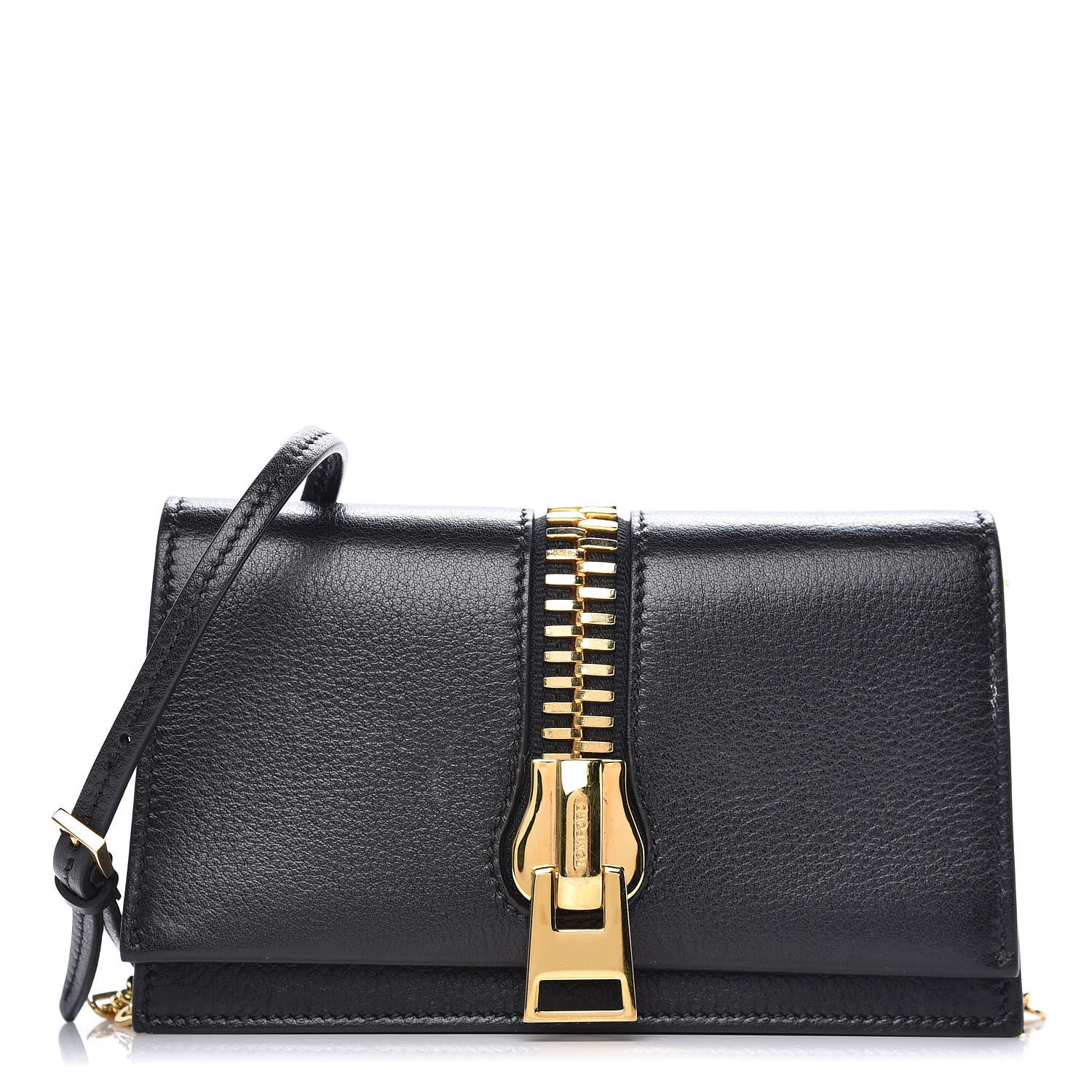 Tom Ford Calfskin Sedgwick Zip Clutch Black 1 of 8