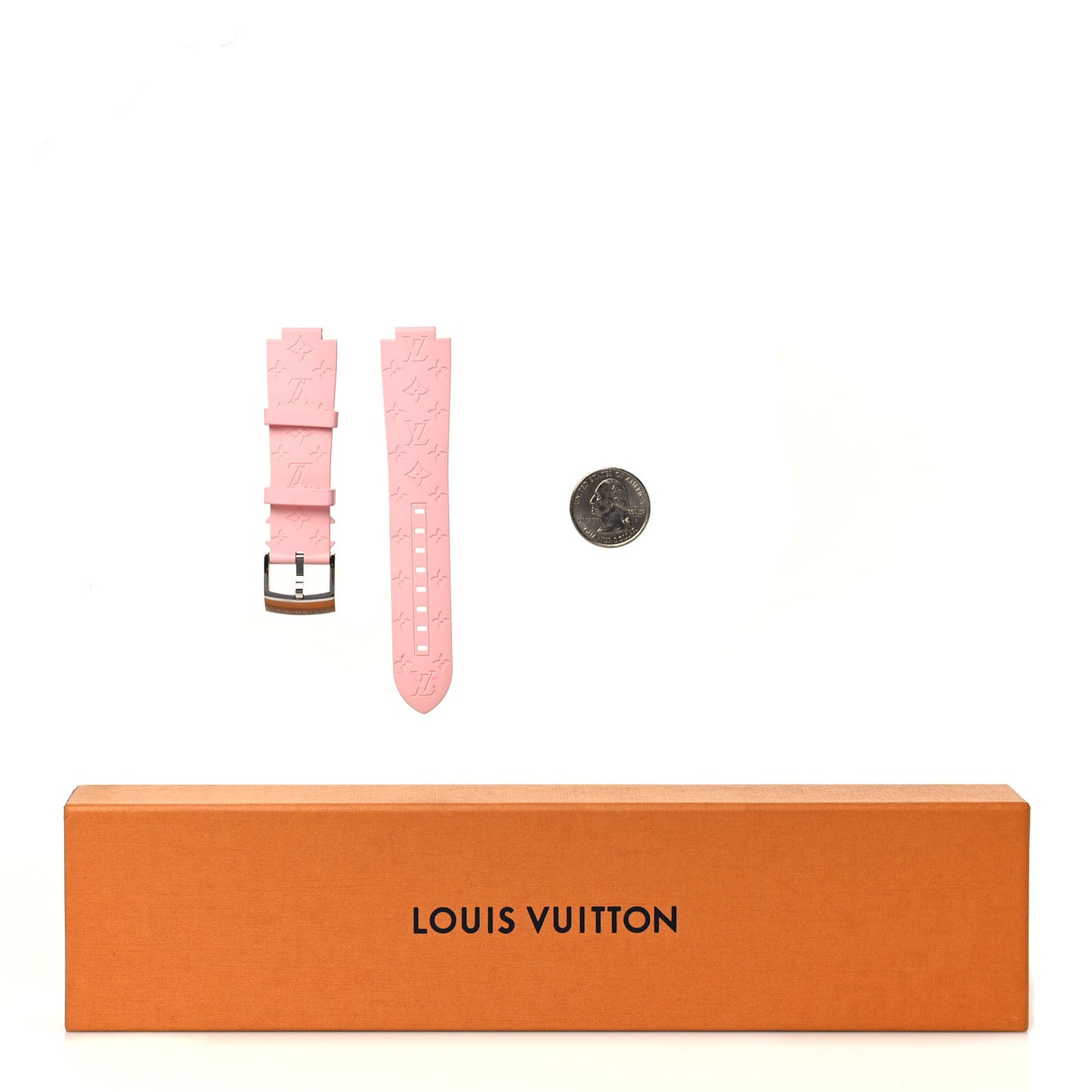 Rubber Monogram Tambour Watch Strap Rose