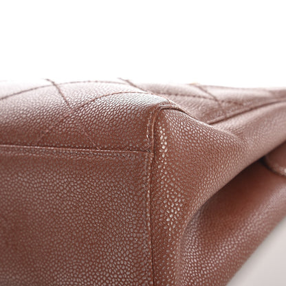 Chanel Metallic Caviar Quilted Shopping Tote Brown 15 of 17