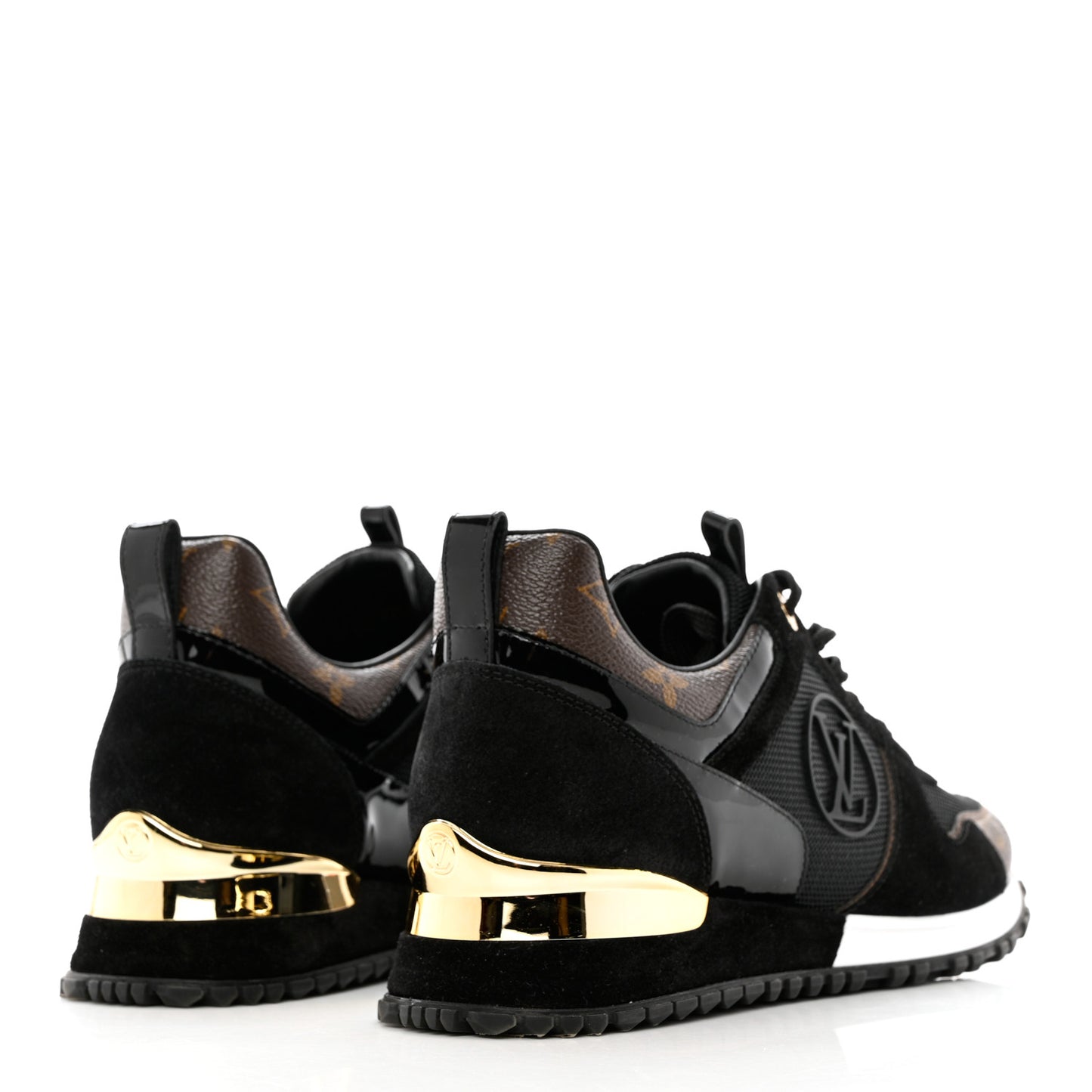 Suede Monogram Run Away Sneakers 39 Black