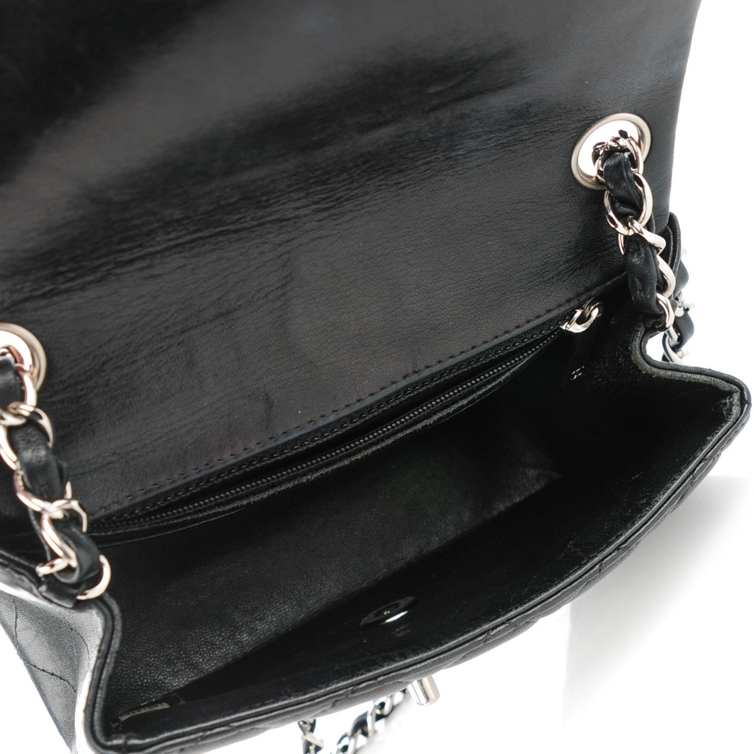Chanel Lambskin Quilted Mini Square Flap Black 5 of 8