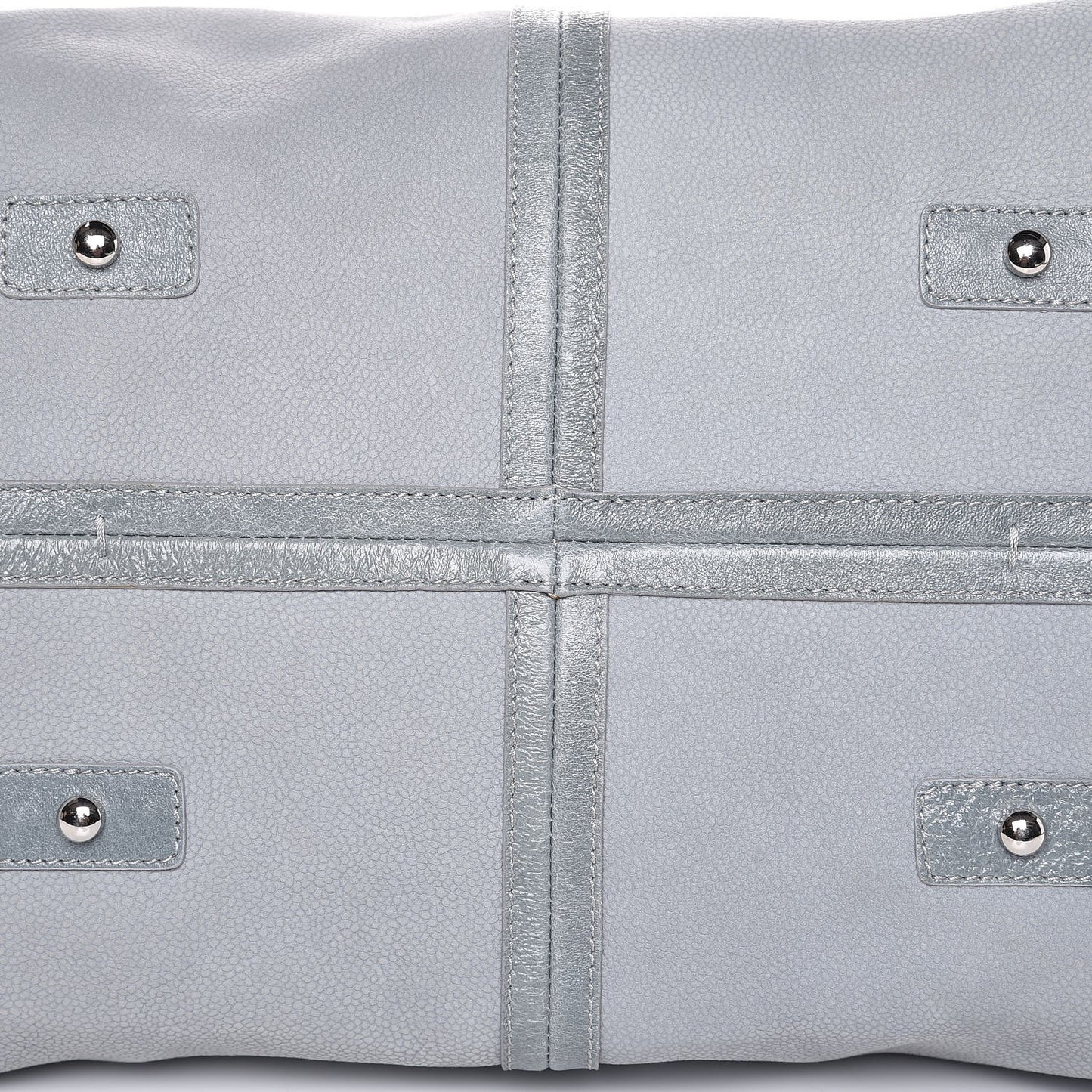 Iridescent Caviar Camellia Flower Shopping Tote Grey