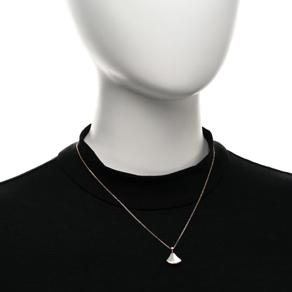 Bulgari 18K Rose Gold Diamond Mother of Pearl Small Divas' Dream Pendant Necklace 2 of 5