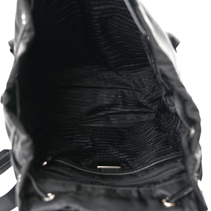 Prada Nylon New Vela Studded Backpack Black White 5 of 9