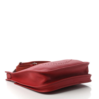 Hermes Taurillon Clemence Evelyne III PM Rouge Garance 4 of 9