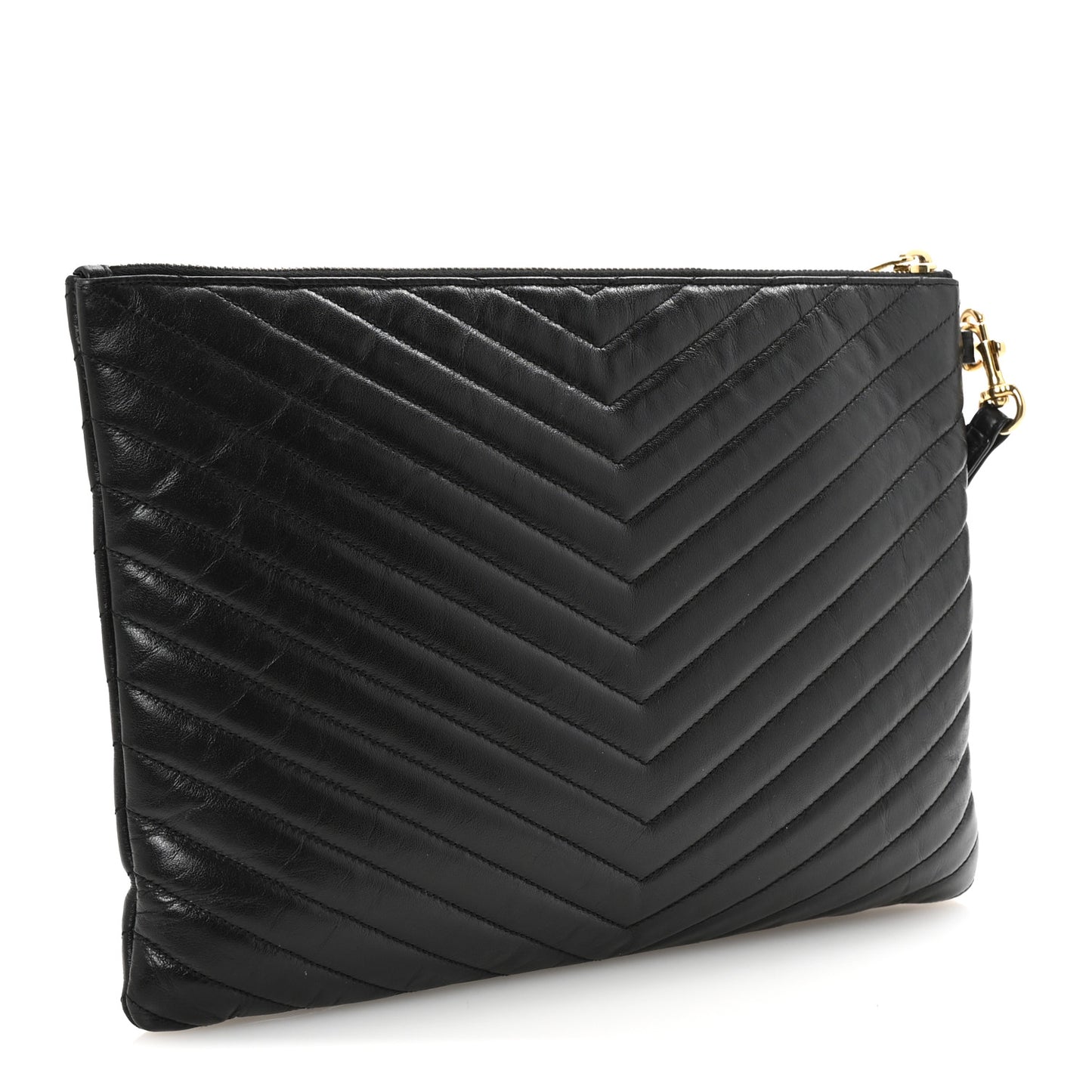 Calfskin Matelasse Monogram Cassandre Tablet Pouch Black