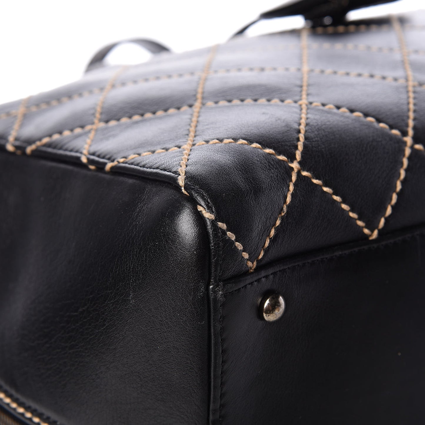 Calfskin Wild Stitch Duffel Bag Black