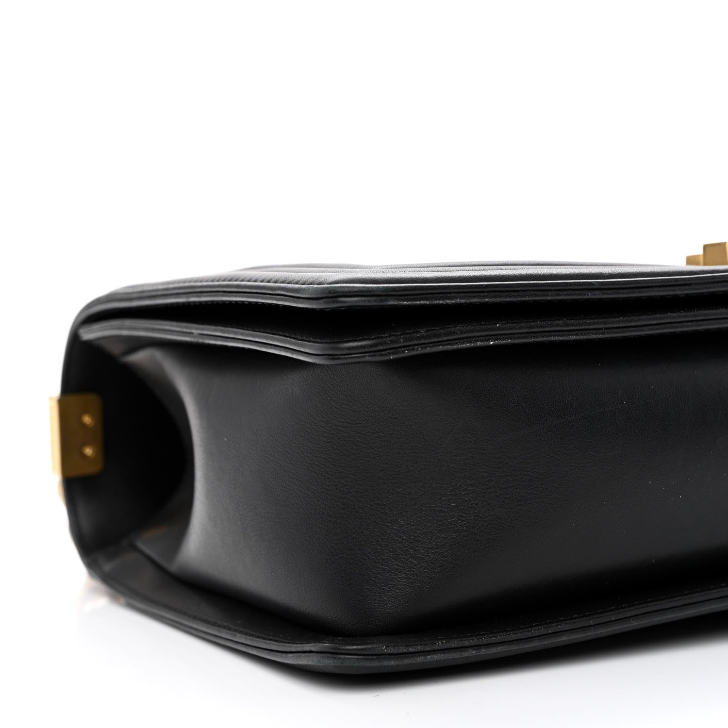 Chanel Calfskin Caviar Suede Chevron New Medium Boy Flap Black 9 of 10