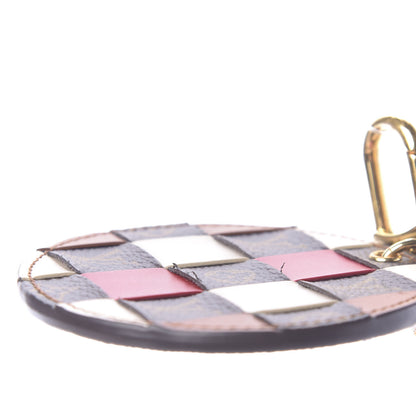 Louis Vuitton Calfskin Monogram Check Bag Charm Key Holder Red 7 of 7
