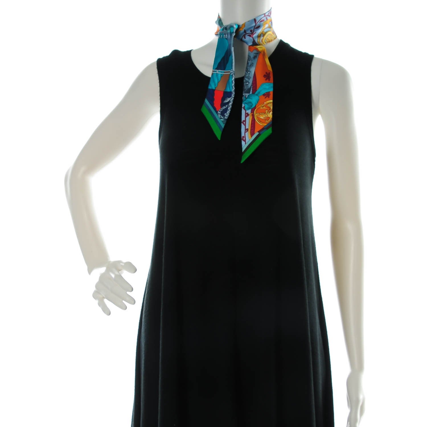 Hermes Silk Cavalleria D'Etriers Twilly Emeraude Orange Turquoise 2 of 5